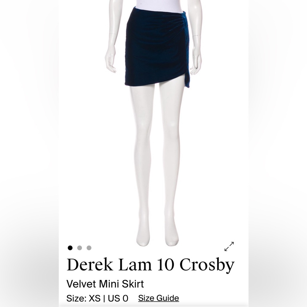 10 Crosby Derek Lam Deep Navy Mini Skirt with Side Slit